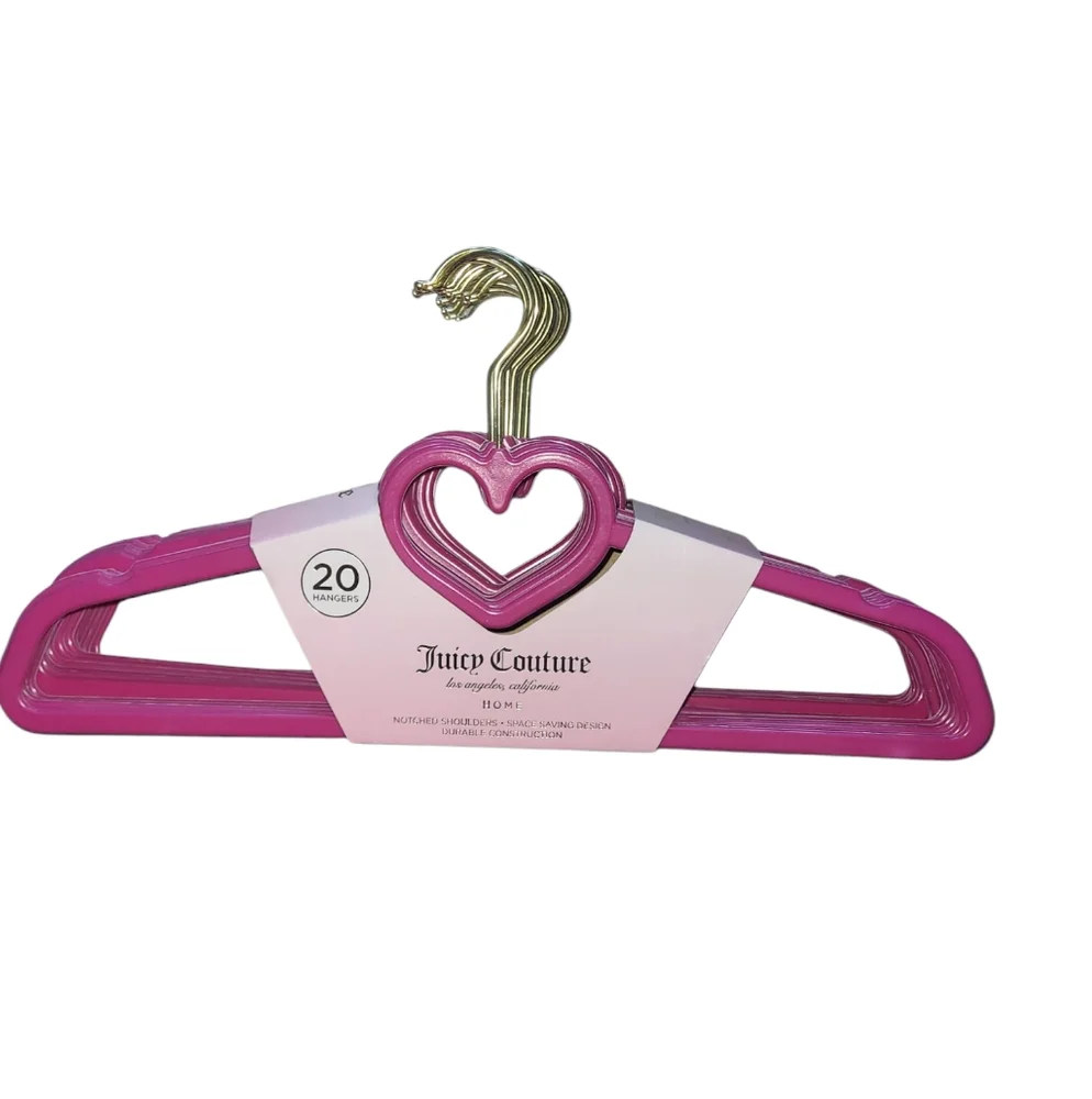 Juicy Couture Vibrant Pink Heart Hangers - Set Of 20